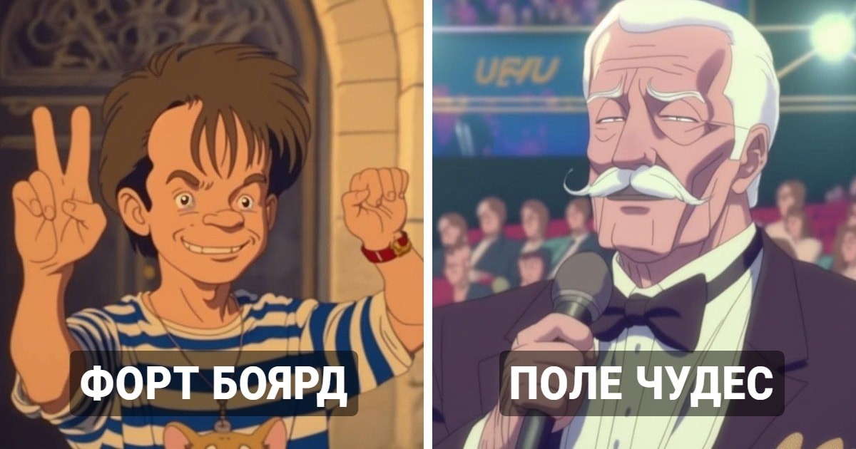 Как выглядели бы известные российские телешоу, будь они сняты в стиле аниме