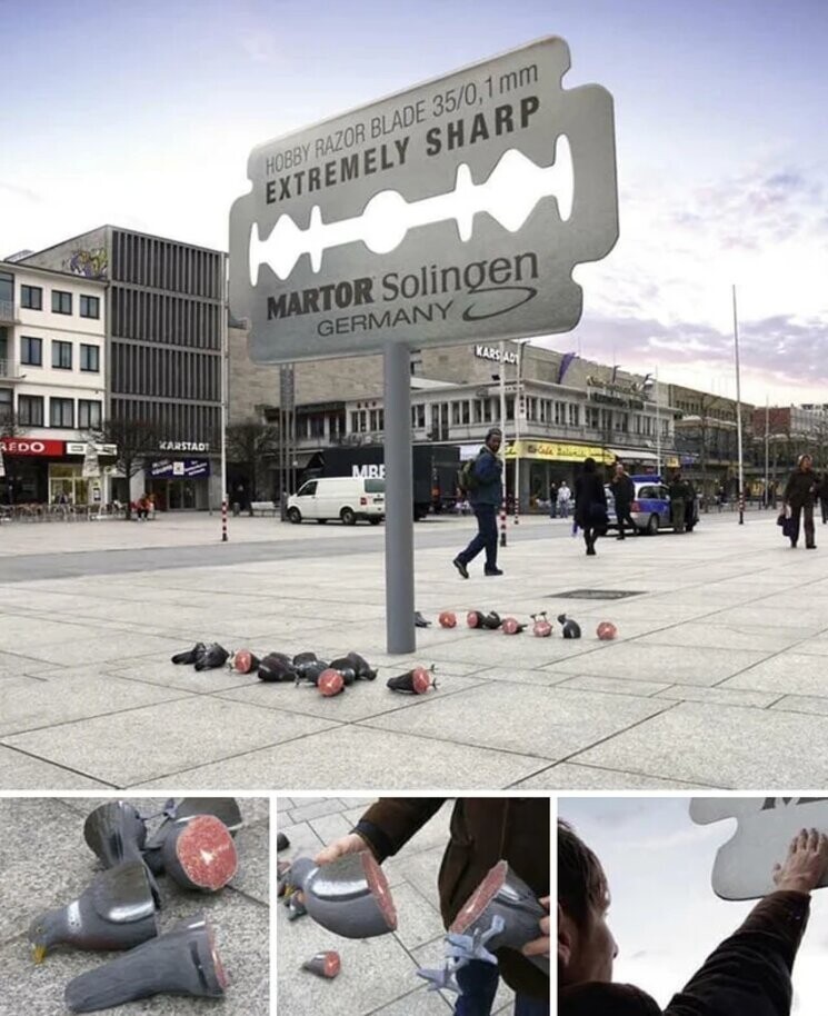 Не очень удачная реклама лезвий в Германии