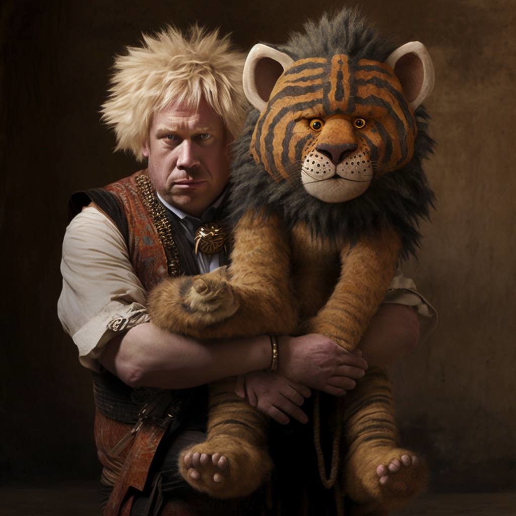 Бывший премьер Британии Борис Джонсон и его плюшевый тигр