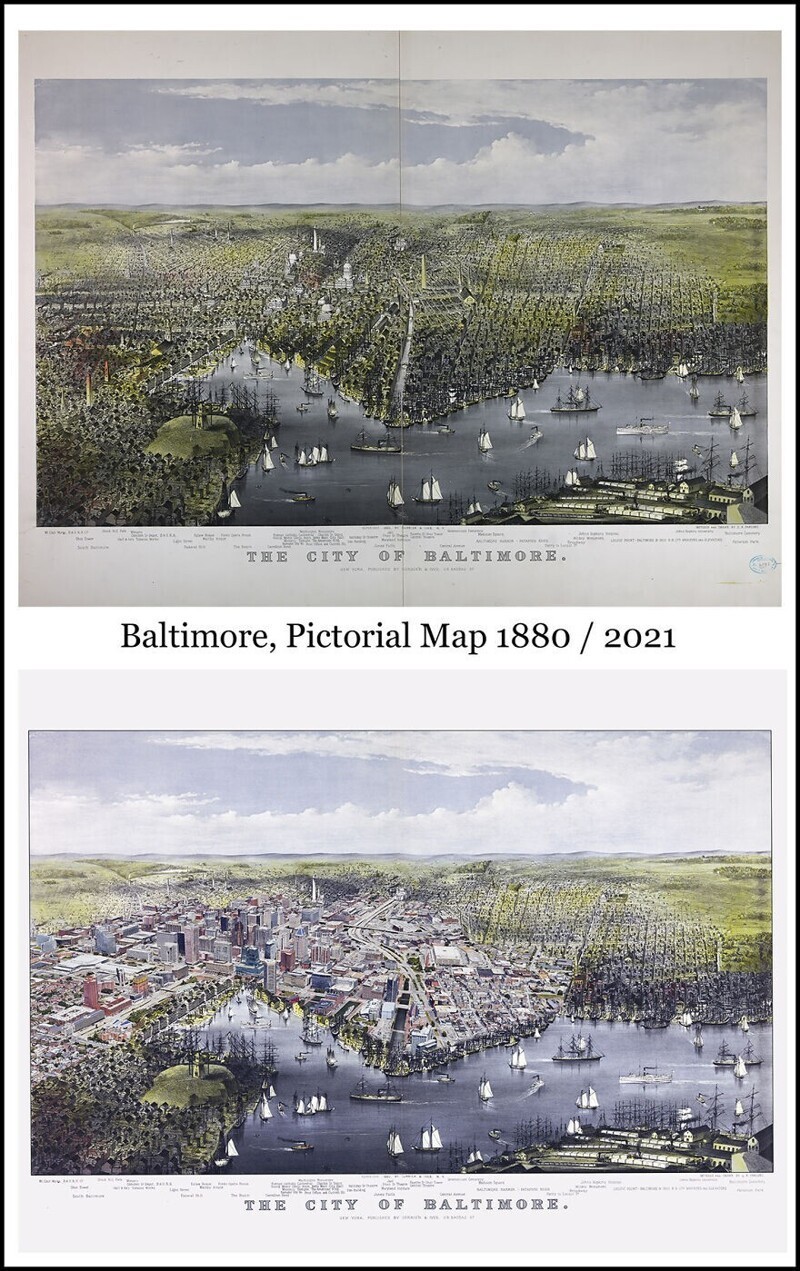 18. Балтимор, иллюстрированная карта. 1880/2021