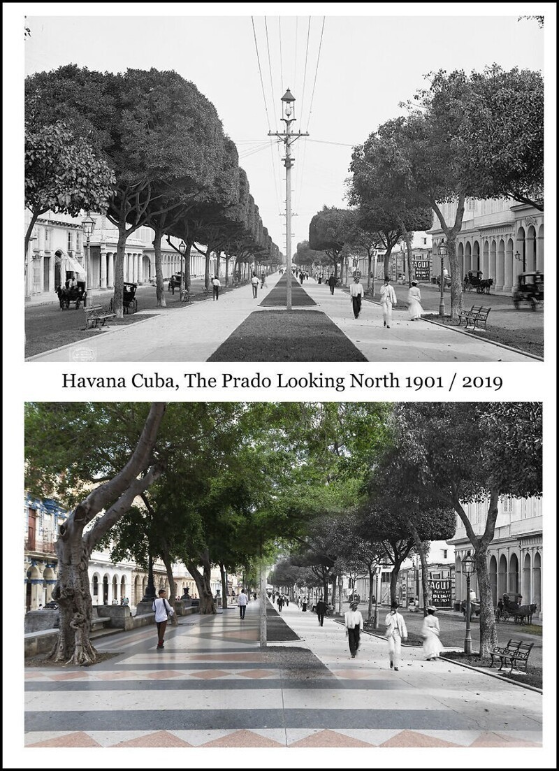 16. Гавана, Куба, бульвар Пасео-дель-Прадо. 1901/2019