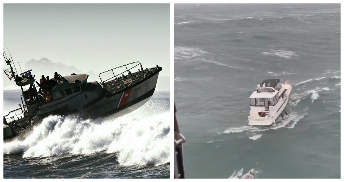 Береговая охрана США спасла жизнь моряку, с опрокинутой волной яхты