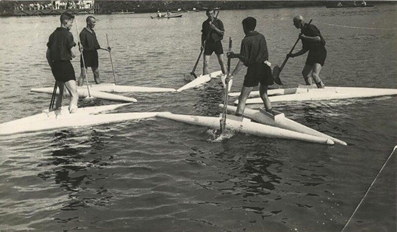 На водных лыжах. Парк культуры, 1930 год