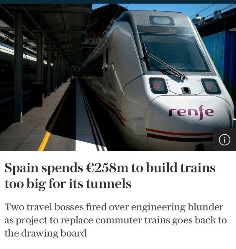 Испания потратила 258 миллионов евро на строительство поездов, которые не помещаются в туннели. Почему молчат Макс Кац и Илья Варламов
