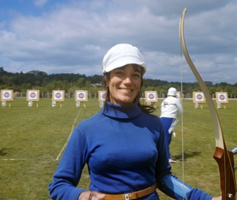 Эмма Гапченко на Международных соревнованиях по стрельбе из лука спортсменов в Москве, 1970 год
