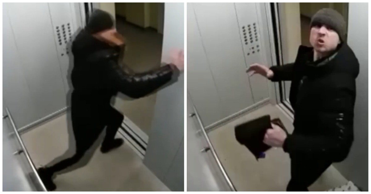 Цветочный боец "избил" лифт в подъезде