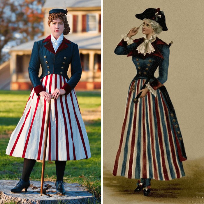 "Я сшила костюм в стиле XIX века, чтобы стать викторианским Капитаном Америкой. Все, вплоть до корсета и нижней юбки, было сшито вручную"