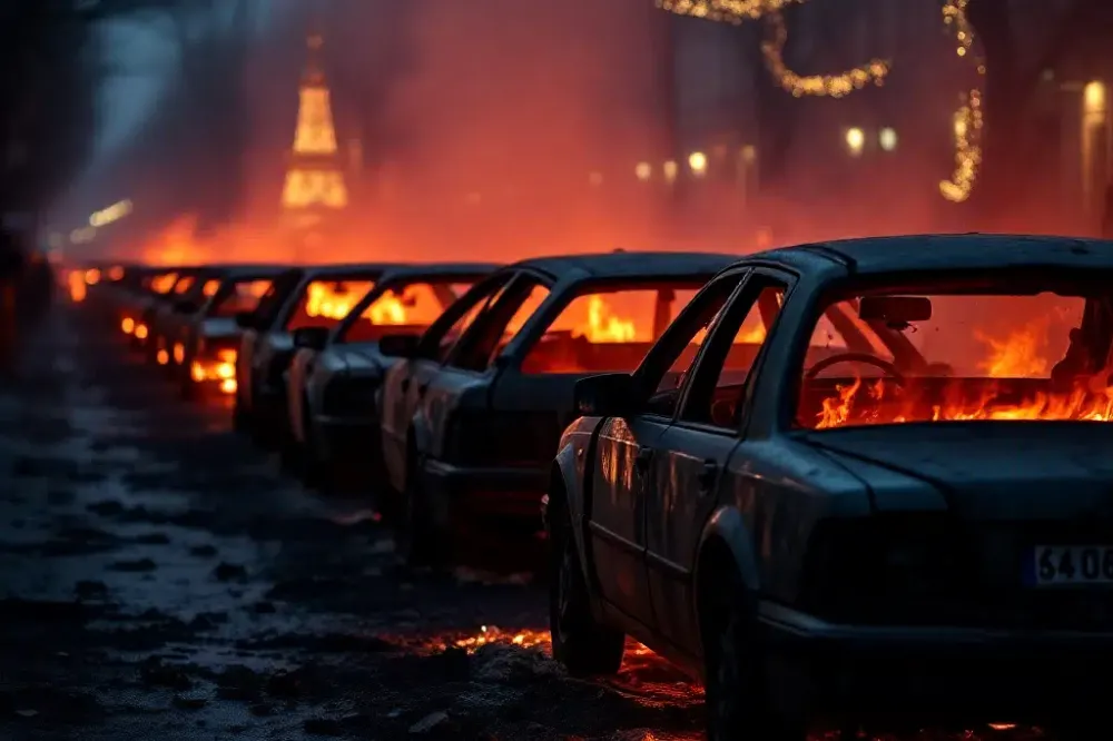 В новогоднюю ночь во Франции сожгли почти тысячу автомобилей