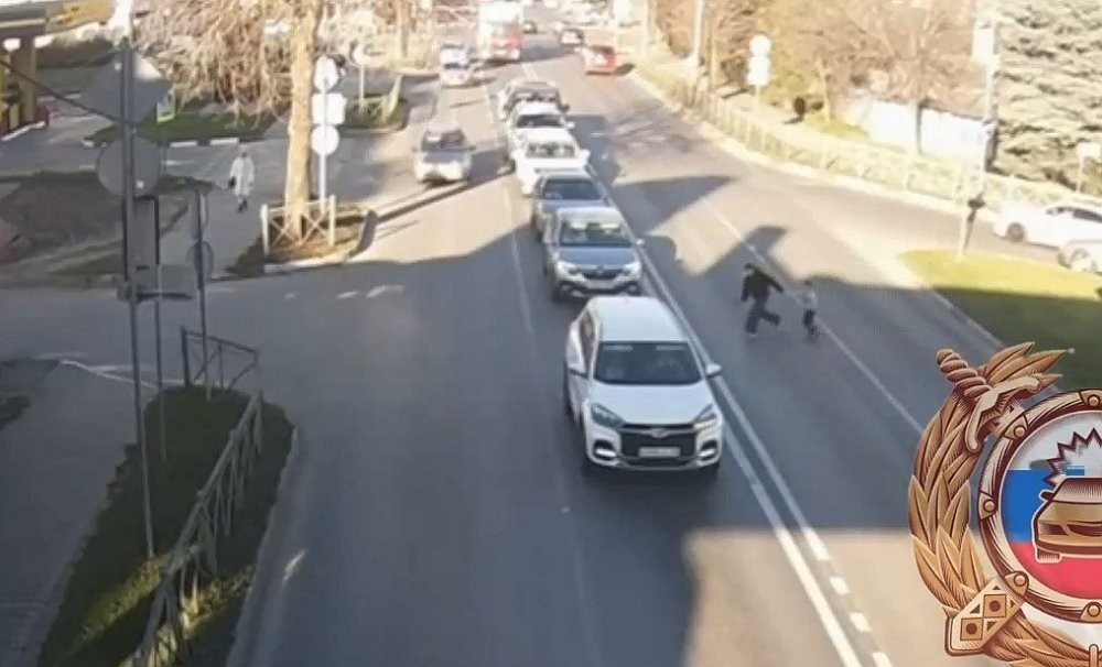 Сестра "перевела" брата через дорогу