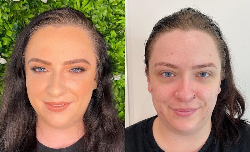3. Иногда фото до и после макияжа так сильно отличаются, что кажется, что на фото два разных человека