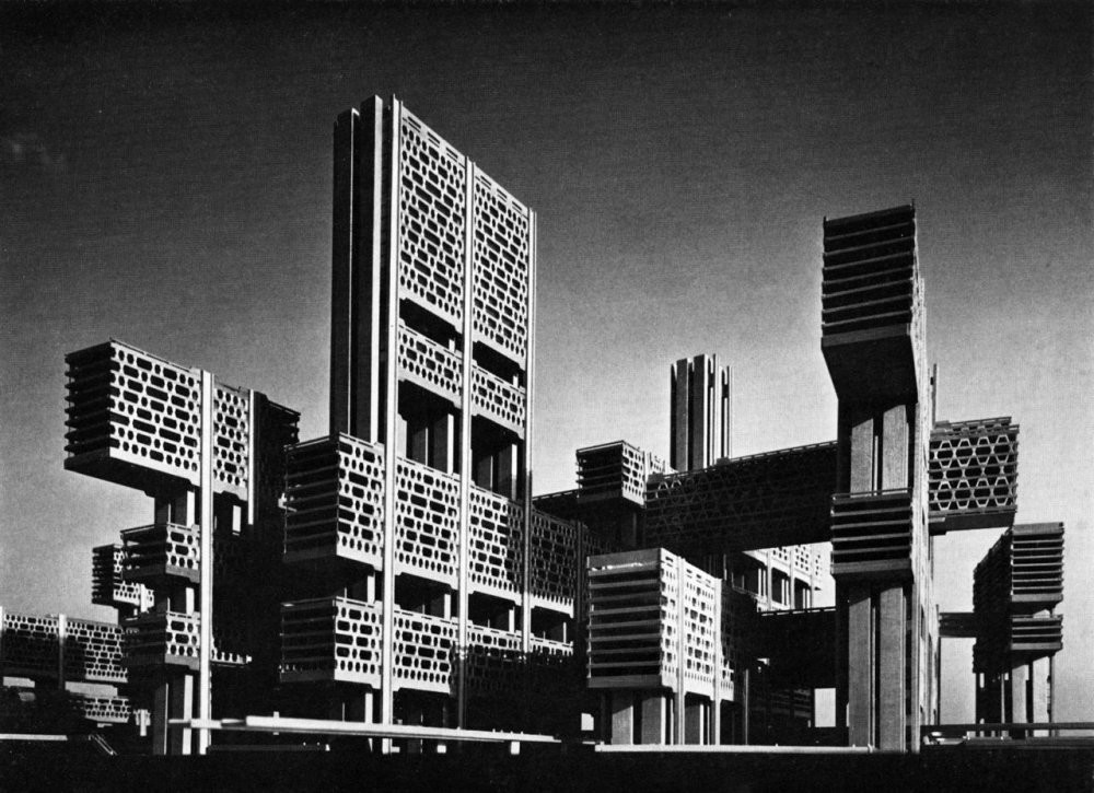 21. Район Цукидзи в Токио, 1963. Архитектор - Кэндзо Тангэ