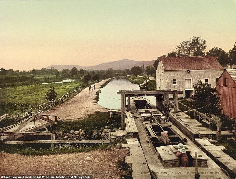 15. Канал Морриса и Эссекса в деревне Ватерлоо в Нью-Джерси, 1900 год