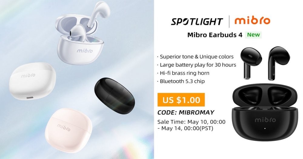 Попробуйте новые Mibro Earbuds4 – стильные беспроводные наушники для любителей музыки