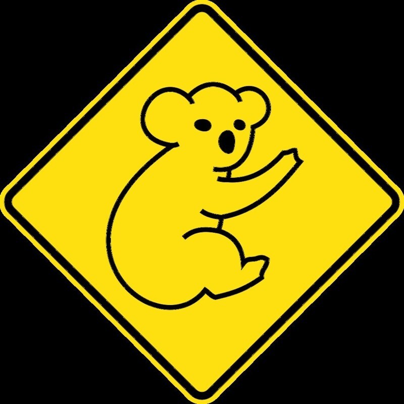 5. Новый Южный Уэльс. Риск повстречать на дороге коалу. В Квинсленде есть подобный знак, но коала прорисована белым