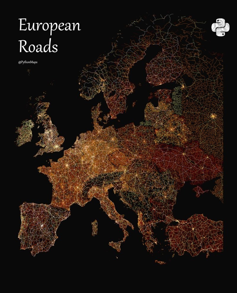 В обще сложности больше всего больших дорог и автомагистралей в Европе. 