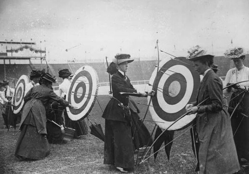 5. Женщины-лучницы на Лондонской Олимпиаде, Англия, 1908 год