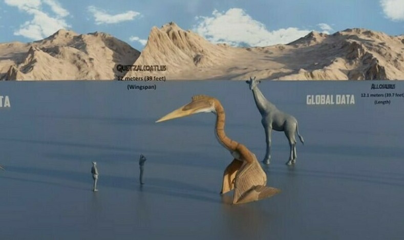 Размеры динозавров в сравнении с тем, что нас окружает сегодня