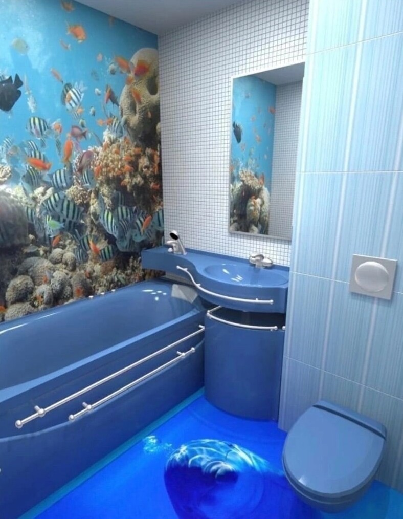10. Ванные комнаты в стиле подводного мира прямиком из 2000-х