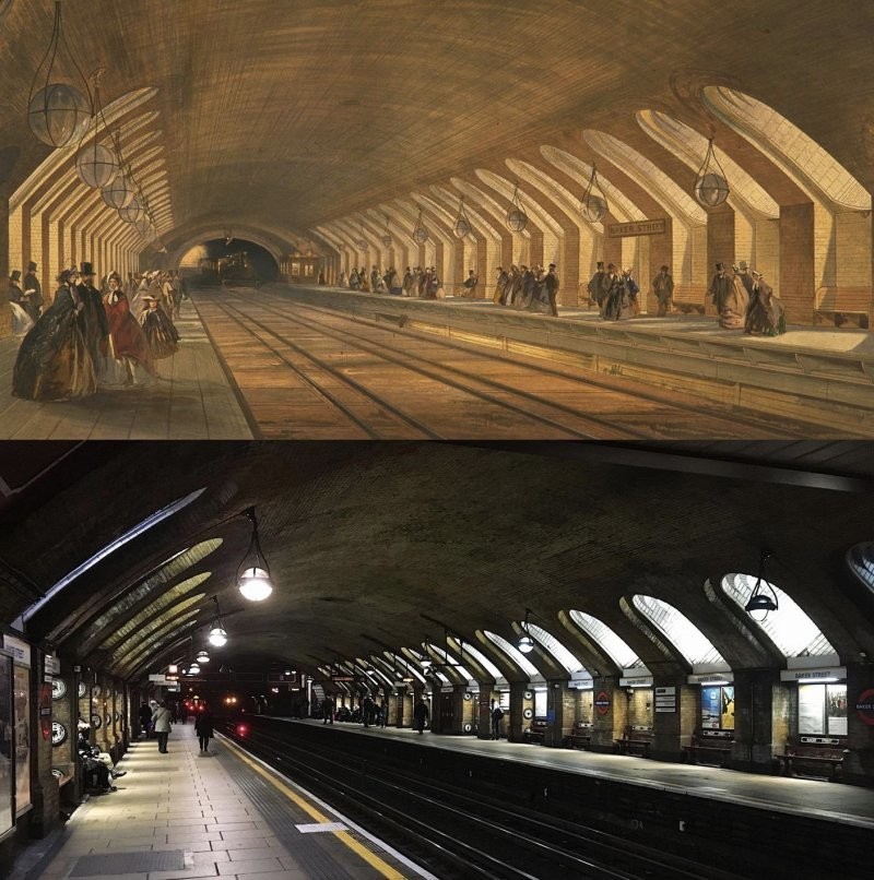 14. Старейшая в мире станция метро Бейкер-стрит, Англия. Разница в 160 лет