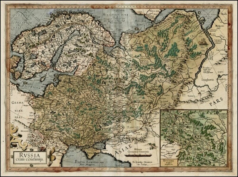 7. Регион, выделенный зелёным указан как Россия, 1595 г.