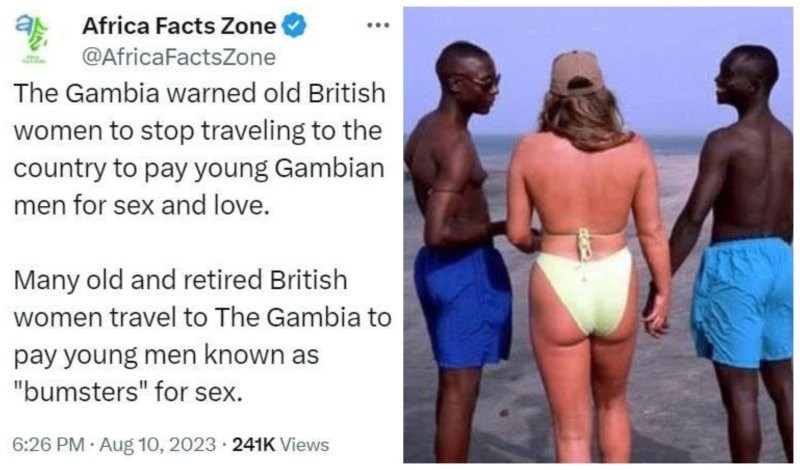 "Сидите дома!": власти Гамбии предупреждают англичанок, что секс-туризм может быть опасен