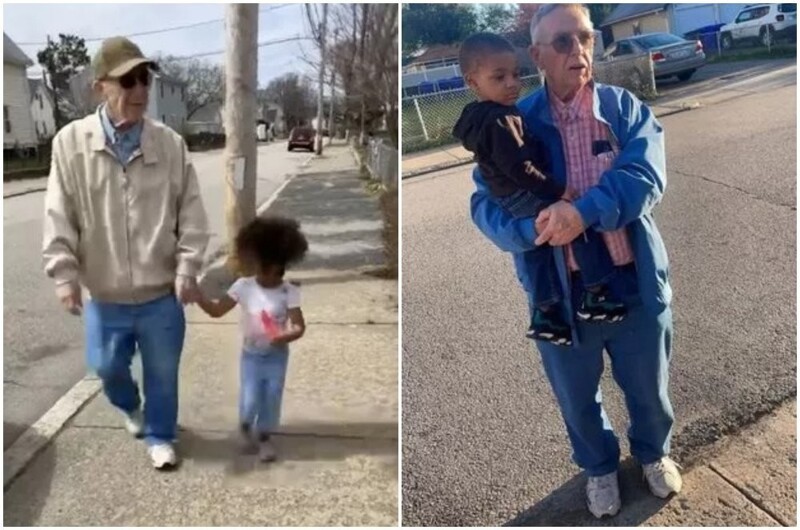 Овдовевший мужчина стал "дедушкой" для соседских детей
