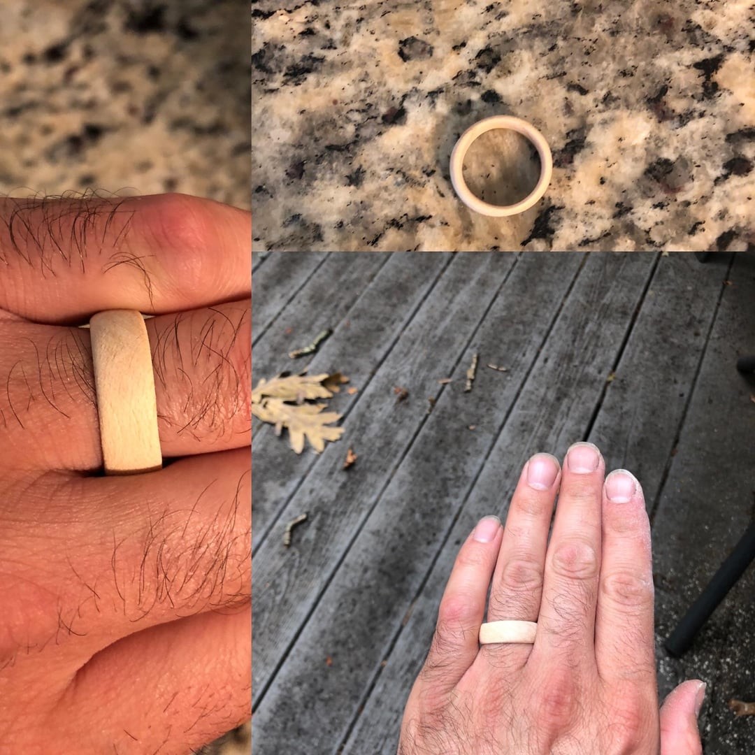 6. Я вручную вырезал новое деревянное обручальное кольцо