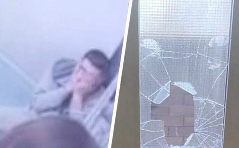 Парень устроил истерику в лифте в Ставрополе: разбил стекло, колотил стены и лежал на полу