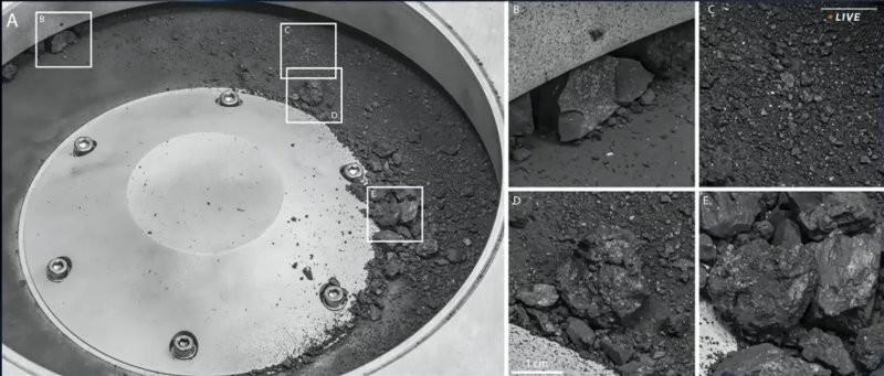 В НАСА впервые показали реголит с астероида Бенну