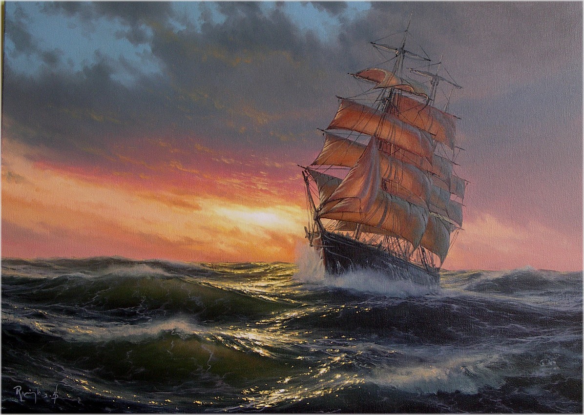 Artists ship. Лузик Виктор художник маринист. Маринист Марек Рузик. Марек Ружик художник. Марек Ружек парусники.