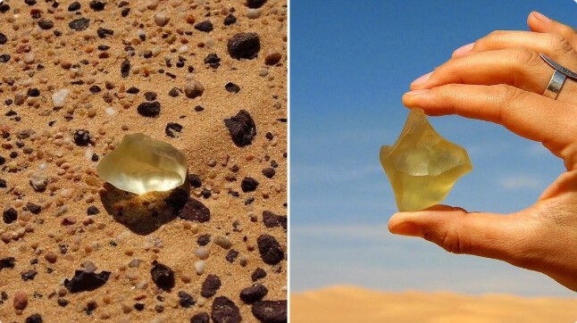 2. Стекло Ливийской пустыни, прозрачнейшее природное стекло, получившееся в результате ударов молний