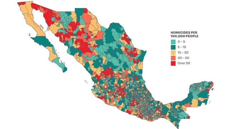 Число убийств в Мексике на 100000 человек