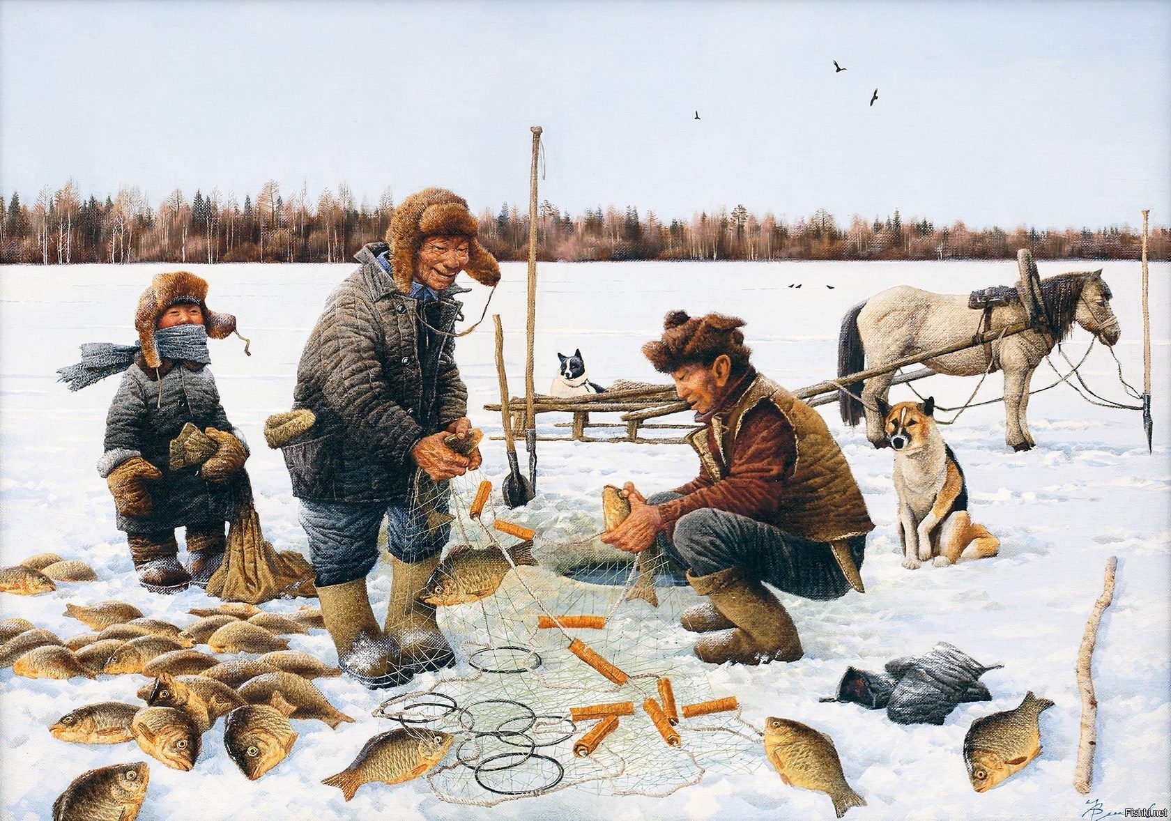 Якутский художник Чикачев. Русский царь ловит рыбу
