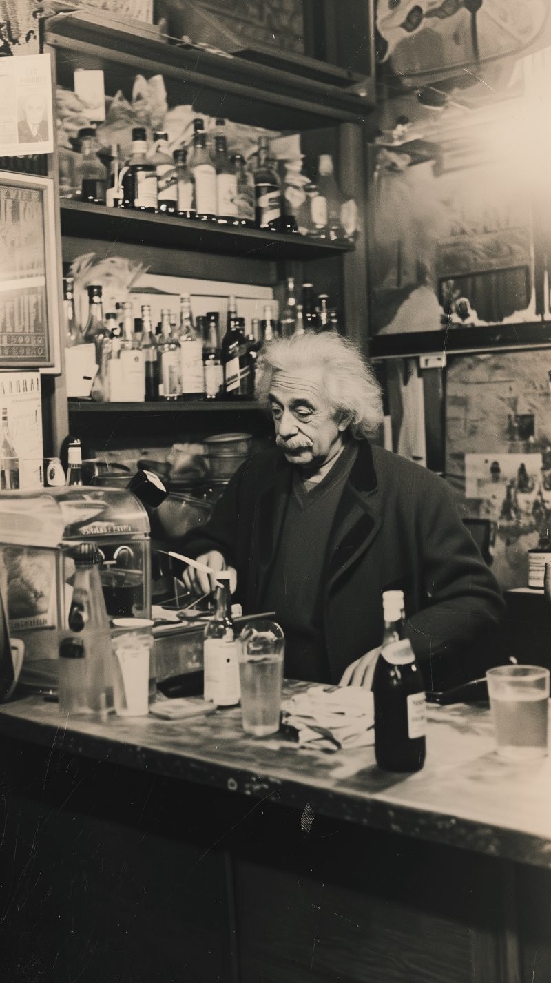 7. Энштейн мог бы работать барменом 