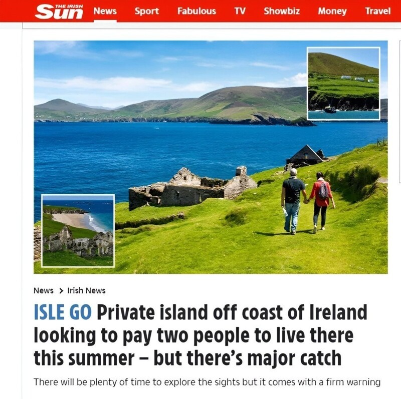 Работа мечты с подвохом: в Ирландии ищут смотрителей для острова