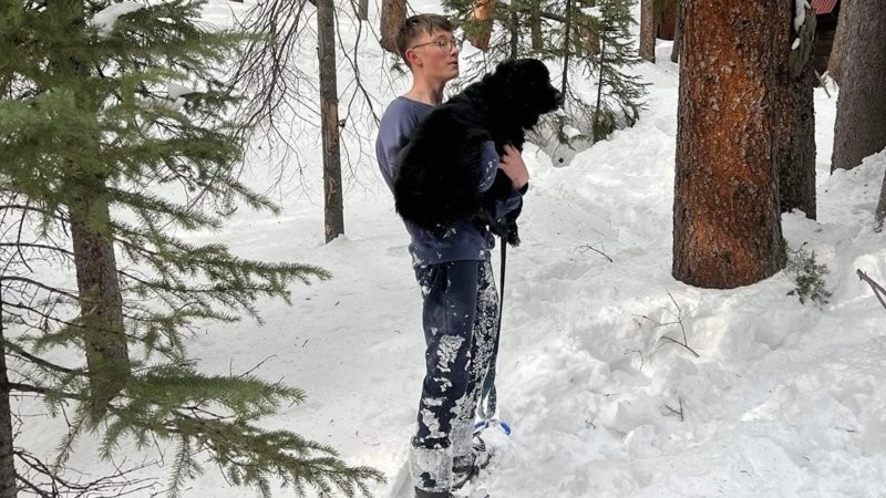 Собака провела 10 дней в снежном плену