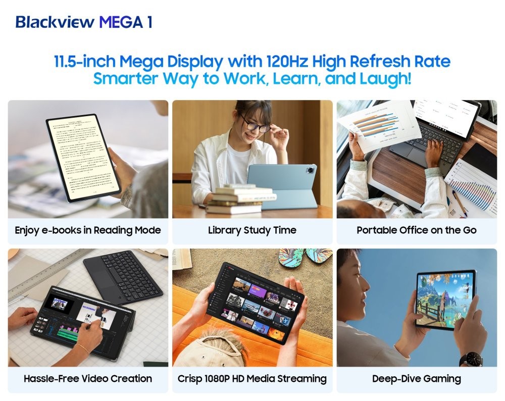 Новый планшет от Blackview MEGA 1 с 50-Мп камерой и 120-Гц экраном