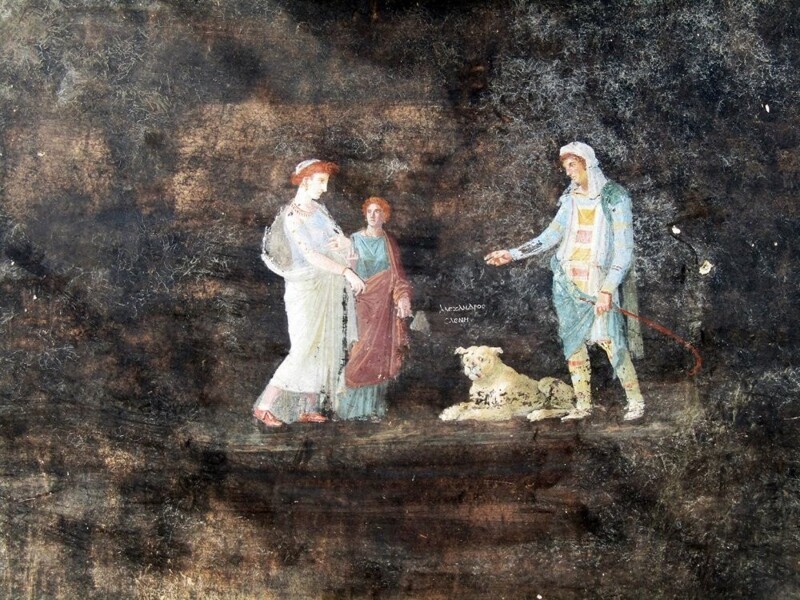 Елена, Парис и Аполлон с несчастной Кассандрой