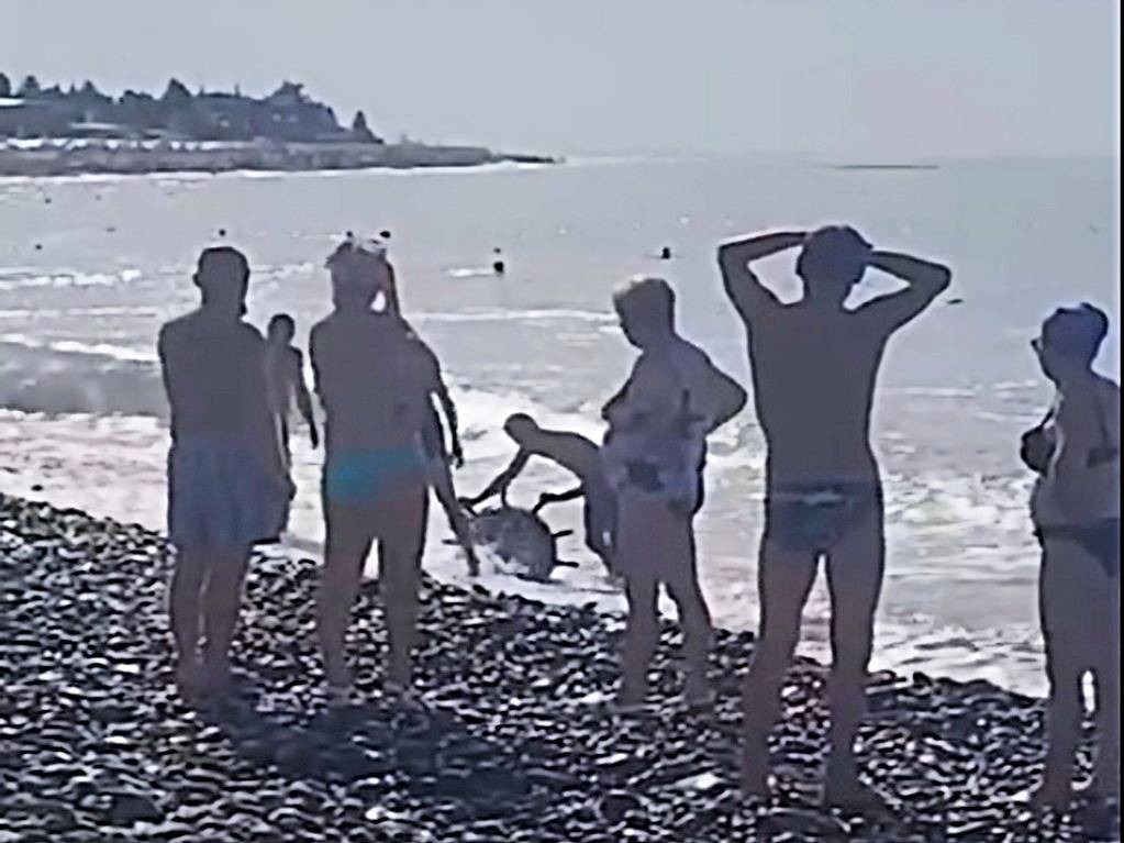 В Сочи отдыхающие вытащили на берег морскую мину