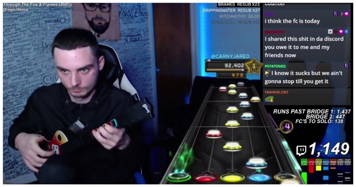 Из жизни геймеров: парень прошёл самый сложный трек в Guitar Hero на скорости 200% без единой ошибки