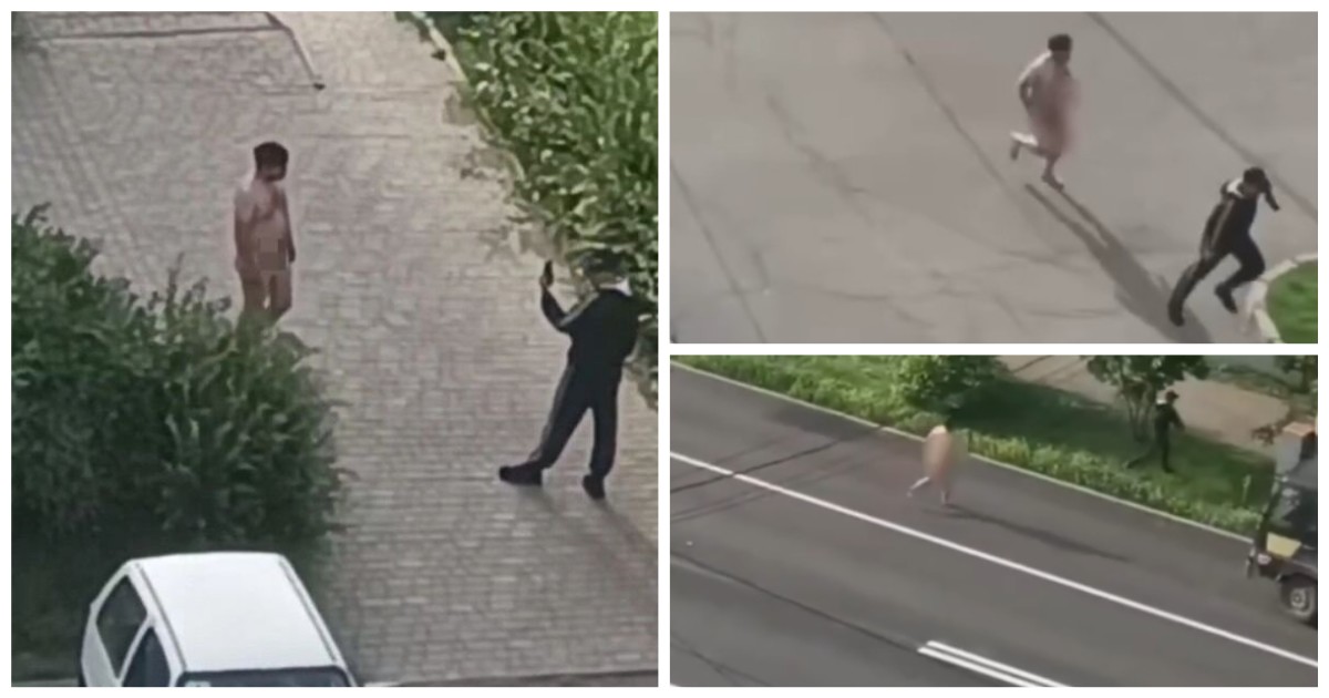 Голый мужчина гонялся за прохожим в&nbsp;Красноярске