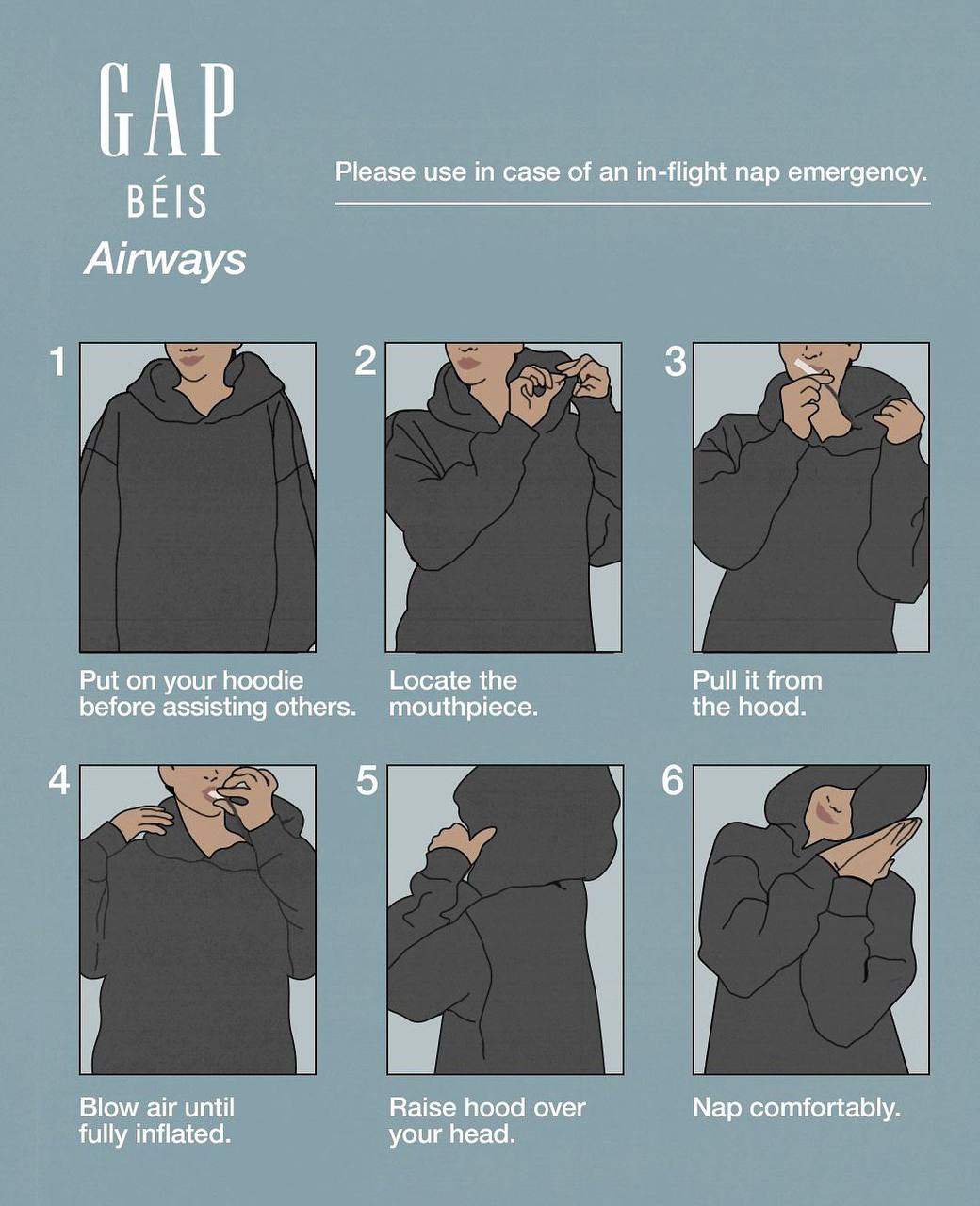 Толстовка с подушкой в капюшоне