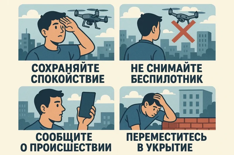 Что делать если увидел боевой дрон над городом