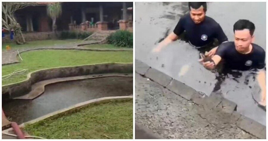 Пожарные осушили пруд, чтобы достать  смартфон