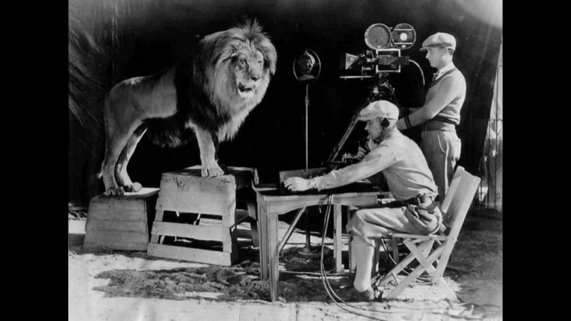 8. Съёмка заставки кинокомпании Metro-Goldwyn-Mayer, 1929 год