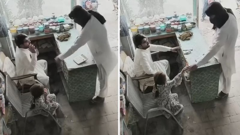 Девочка предложила леденец грабителю