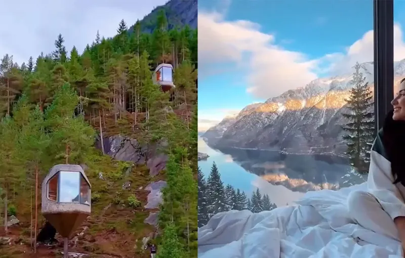 Норвежский отель для любителей домов на деревьях