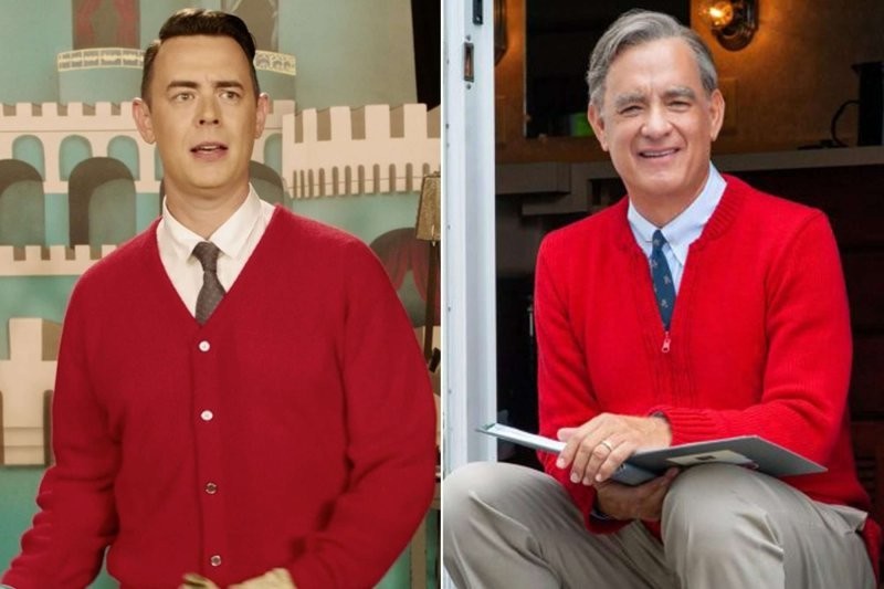 6. В 2019 году пользователи соцсетей разглядели забавное совпадение: Том Хэнкс и его сын Колин примеряли один и тот же культовый кардиган