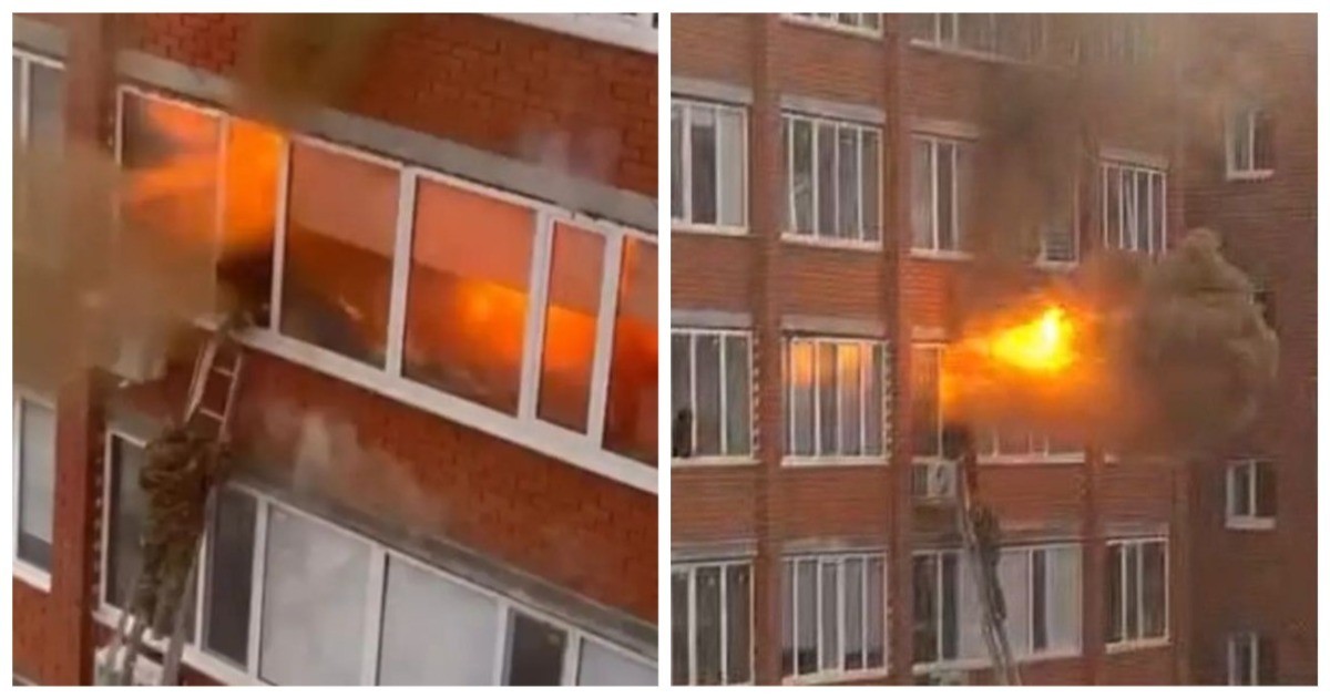 Взрыв в жилом доме в Уральске попал на видео