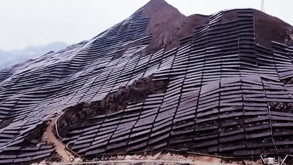 Полностью покрытые солнечными панелями горы в Китае засняли с высоты полета